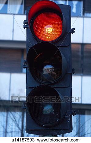 Stock Image - Road, Road sign, Road signs, Traffic sign, Traffic signs, Exterior, Traffic lights. Fotosearch