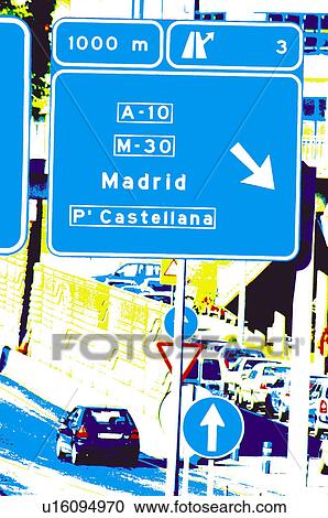 Stock Image - Road, Road sign, Road signs, Traffic sign, Traffic signs, Exterior, Information. Fotosearch