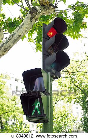 Stock Image - Road, Road sign, Road signs, Traffic sign, Traffic signs, Exterior, Traffic lights. Fotosearch