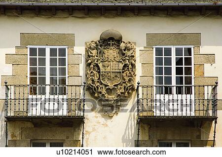 Stock Image - Spain, Spanish, Building, Balcony, Balconies, Handrail, Handrails. Fotosearch