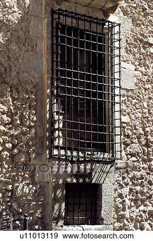 Stock Photo - Spain, Spanish, Building, Balcony, Window, Facade, Architecture. Fotosearch