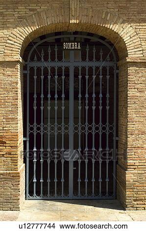 Spain Spanish Building Door Closed Facade Arch Picture