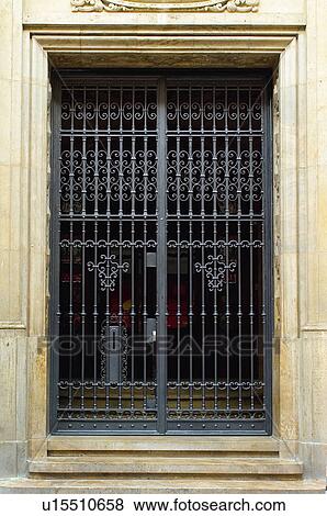 Spain, Spanish, Building, Door, Closed, Facade, Portal View Large Photo Image Stock Photo - Spain, Spanish, Building, Door, Closed, Facade, Portal. Fotosearch