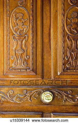 Spain Spanish Building Door Wood Wooden Door Relief Picture
