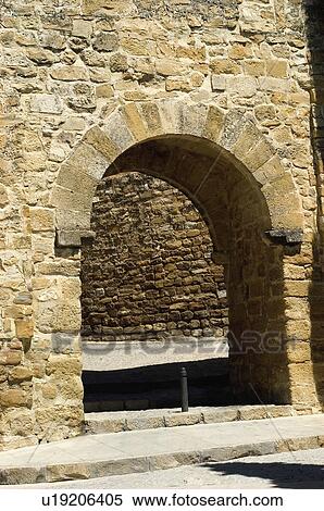 Spain, Spanish, Building, Facade, Arch, Sidewalk, Pavement View Large Photo Image Stock Photography - Spain, Spanish, Building, Facade, Arch, Sidewalk, Pavement. Fotosearch