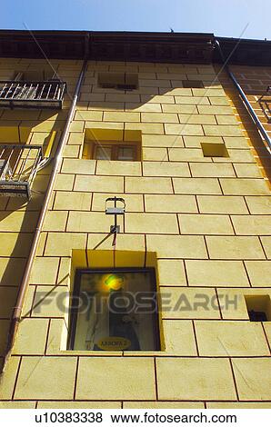 Stock Photo - Spain, Spanish, Building, Facade, Architecture, Balcony, Balconies. Fotosearch