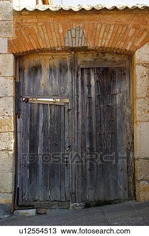 Stock Image - Spain, Spanish, Building, House, Door, Entrance, Closed. Fotosearch