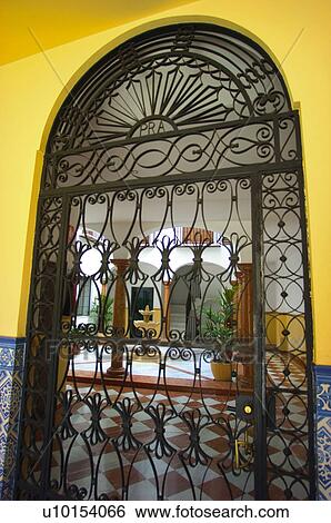 Spain, Spanish, Building, House, Grate, Courtyard, Arch View Large Photo Image Stock Photograph - Spain, Spanish, Building, House, Grate, Courtyard, Arch. Fotosearch