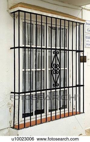 Stock Photograph - Spain, Spanish, Building, Window, Facade, Architecture, Architecture detail. Fotosearch