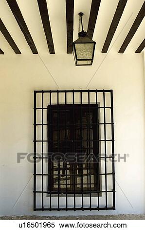 Stock Photography - Spain, Spanish, Building, Window, Facade, Architecture, Grate. Fotosearch