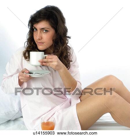 Woman, Breakfast, Having breakfast, Beauty, Young, Young woman, Brown hair View Large Photo Image Stock Image - Woman, Breakfast, Having breakfast, Beauty, Young, Young woman, Brown hair. Fotosearch