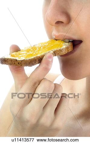 Woman, Breakfast, Having breakfast, Beauty, Young, Young woman, Morning View Large Photo Image Stock Photo - Woman, Breakfast, Having breakfast, Beauty, Young, Young woman, Morning. Fotosearch
