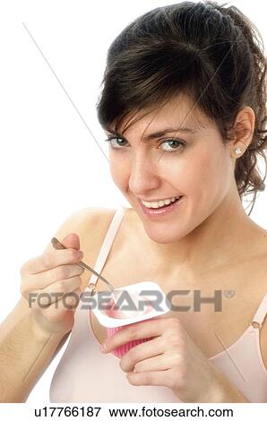 Woman, Breakfast, Having breakfast, Beauty, Young, Young woman, Morning View Large Photo Image Stock Photo - Woman, Breakfast, Having breakfast, Beauty, Young, Young woman, Morning. Fotosearch