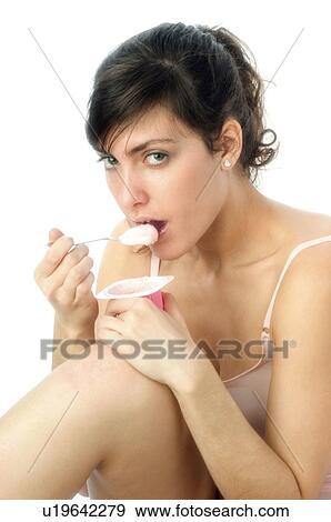 Woman, Breakfast, Having breakfast, Beauty, Young, Young woman, Morning View Large Photo Image Stock Photo - Woman, Breakfast, Having breakfast, Beauty, Young, Young woman, Morning. Fotosearch