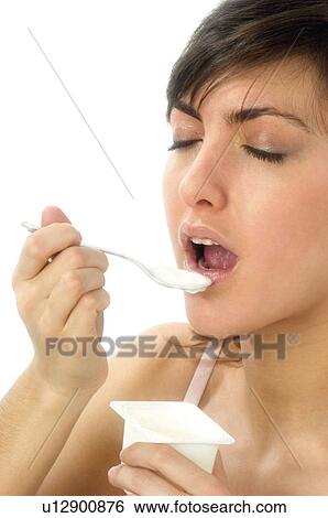 Woman, Breakfast, Having breakfast, Beauty, Young, Young woman, Morning View Large Photo Image Stock Photograph - Woman, Breakfast, Having breakfast, Beauty, Young, Young woman, Morning. Fotosearch