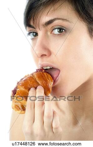 Woman, Breakfast, Having breakfast, Beauty, Young, Young woman, Morning View Large Photo Image Stock Photograph - Woman, Breakfast, Having breakfast, Beauty, Young, Young woman, Morning. Fotosearch