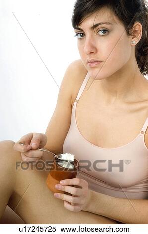 Woman, Breakfast, Having breakfast, Beauty, Young, Young woman, Morning View Large Photo Image Stock Photography - Woman, Breakfast, Having breakfast, Beauty, Young, Young woman, Morning. Fotosearch