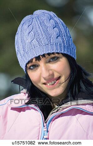 Stock Image - Woman, Young, Young woman, Beautiful, Winter, Clothes, Winter clothes. Fotosearch