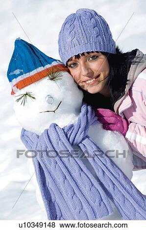 Stock Photo - Woman, Young, Young woman, Beautiful, Winter, Clothes, Winter clothes. Fotosearch