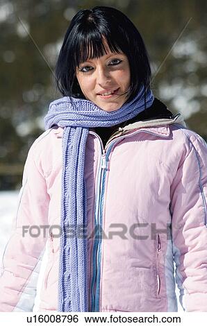 Woman, Young, Young woman, Beautiful, Winter, Clothes, Winter clothes View Large Photo Image Stock Photograph - Woman, Young, Young woman, Beautiful, Winter, Clothes, Winter clothes. Fotosearch