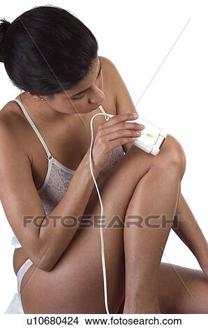 Woman, Beauty, Bodycare, Black hair, Long hair, Knickers View Large Photo Image Picture - Woman, Beauty, Bodycare, Black hair, Long hair, Knickers. Fotosearch