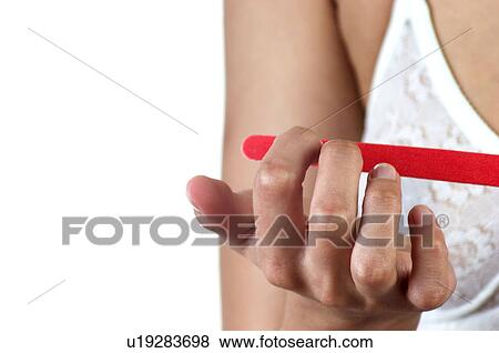Stock Photo - Woman, Beauty, Bodycare, Part of the body, Body part, Fitting top. Fotosearch