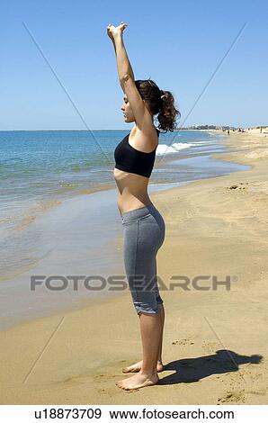 Woman, Fitness, Gymnastics, Brown hair, Pigtail, Ponytail, Long hair View Large Photo Image Stock Photo - Woman, Fitness, Gymnastics, Brown hair, Pigtail, Ponytail, Long hair. Fotosearch
