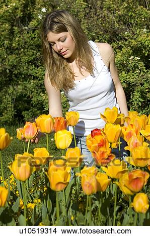 Woman, Young, Nature, Country, Flowers, Beauty, Blond View Large Photo Image Picture - Woman, Young, Nature, Country, Flowers, Beauty, Blond. Fotosearch