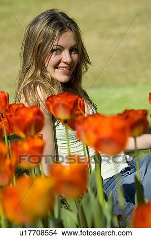 Woman, Young, Nature, Country, Flowers, Beauty, Blond View Large Photo Image Picture - Woman, Young, Nature, Country, Flowers, Beauty, Blond. Fotosearch