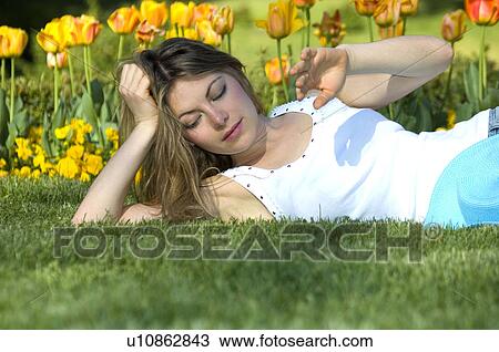 Woman, Young, Nature, Country, Flowers, Beauty, Blond View Large Photo Image Stock Image - Woman, Young, Nature, Country, Flowers, Beauty, Blond. Fotosearch