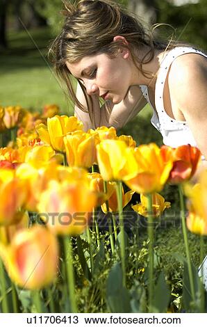 Woman, Young, Nature, Country, Flowers, Beauty, Blond View Large Photo Image Stock Image - Woman, Young, Nature, Country, Flowers, Beauty, Blond. Fotosearch