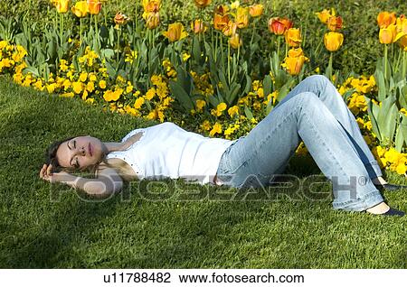 Woman, Young, Nature, Country, Flowers, Beauty, Blond View Large Photo Image Stock Image - Woman, Young, Nature, Country, Flowers, Beauty, Blond. Fotosearch