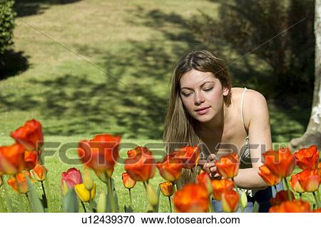Woman, Young, Nature, Country, Flowers, Beauty, Blond View Large Photo Image Stock Image - Woman, Young, Nature, Country, Flowers, Beauty, Blond. Fotosearch