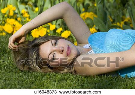 Woman, Young, Nature, Country, Flowers, Beauty, Blond View Large Photo Image Stock Image - Woman, Young, Nature, Country, Flowers, Beauty, Blond. Fotosearch
