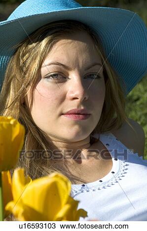 Woman, Young, Nature, Country, Flowers, Beauty, Blond View Large Photo Image Stock Image - Woman, Young, Nature, Country, Flowers, Beauty, Blond. Fotosearch