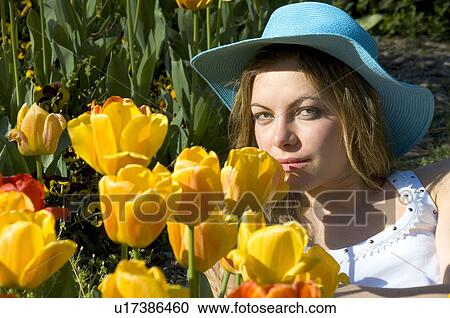 Woman, Young, Nature, Country, Flowers, Beauty, Blond View Large Photo Image Stock Image - Woman, Young, Nature, Country, Flowers, Beauty, Blond. Fotosearch