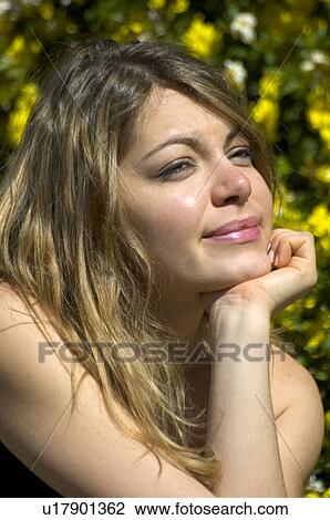 Woman, Young, Nature, Country, Flowers, Beauty, Blond View Large Photo Image Stock Image - Woman, Young, Nature, Country, Flowers, Beauty, Blond. Fotosearch