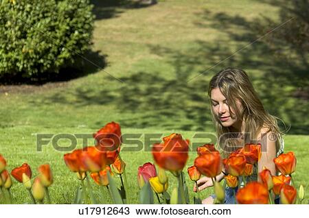 Woman, Young, Nature, Country, Flowers, Beauty, Blond View Large Photo Image Stock Image - Woman, Young, Nature, Country, Flowers, Beauty, Blond. Fotosearch