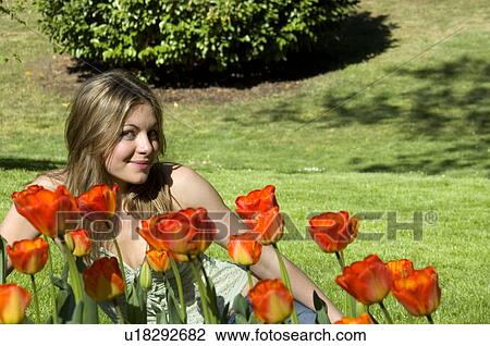 Woman, Young, Nature, Country, Flowers, Beauty, Blond View Large Photo Image Stock Image - Woman, Young, Nature, Country, Flowers, Beauty, Blond. Fotosearch