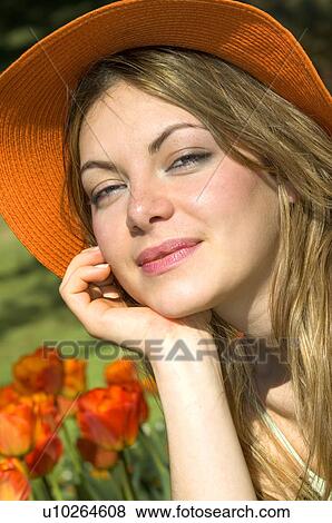Woman, Young, Nature, Country, Flowers, Beauty, Blond View Large Photo Image Stock Photo - Woman, Young, Nature, Country, Flowers, Beauty, Blond. Fotosearch