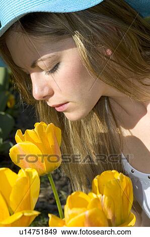 Woman, Young, Nature, Country, Flowers, Beauty, Blond View Large Photo Image Stock Photo - Woman, Young, Nature, Country, Flowers, Beauty, Blond. Fotosearch