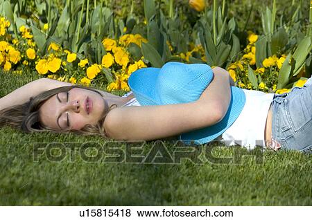 Woman, Young, Nature, Country, Flowers, Beauty, Blond View Large Photo Image Stock Photo - Woman, Young, Nature, Country, Flowers, Beauty, Blond. Fotosearch