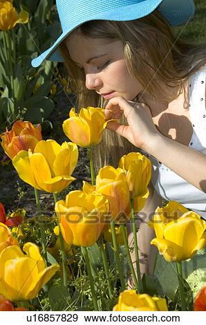 Woman, Young, Nature, Country, Flowers, Beauty, Blond View Large Photo Image Stock Photo - Woman, Young, Nature, Country, Flowers, Beauty, Blond. Fotosearch