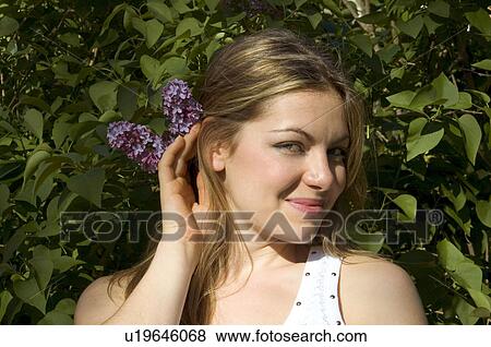 Woman, Young, Nature, Country, Flowers, Beauty, Blond View Large Photo Image Stock Photo - Woman, Young, Nature, Country, Flowers, Beauty, Blond. Fotosearch