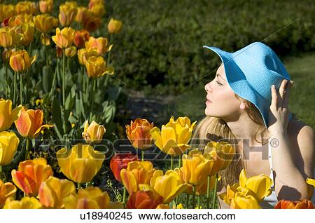 Woman, Young, Nature, Country, Flowers, Beauty, Blond View Large Photo Image Stock Photography - Woman, Young, Nature, Country, Flowers, Beauty, Blond. Fotosearch