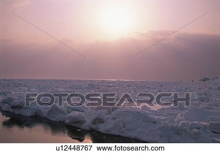 Drift Ice And The Morning Sun View Large Photo Image Stock Photo - Drift Ice And The Morning Sun. Fotosearch
