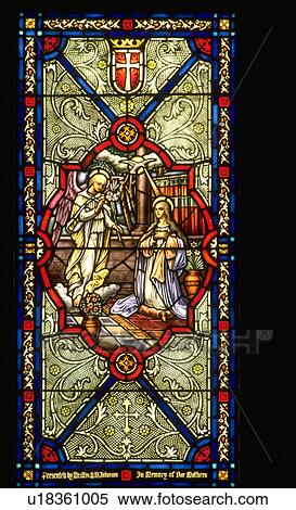 The Annunciation on stained glass View Large Photo Image Stock Photography - The Annunciation on stained glass. Fotosearch