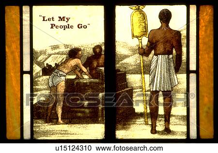 Moses and Egyptian slaves on stained glass window View Large Photo Image Stock Image - Moses and Egyptian slaves on stained glass window. Fotosearch