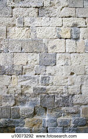 Stock Image - Gray stone wall. Fotosearch