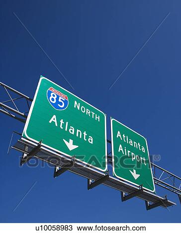 Highway sign for I-85 North to Atlanta, Georgia and the Atlanta Airport. View Large Photo Image Stock Image - Highway sign for I-85 North to Atlanta, Georgia and the Atlanta Airport.. Fotosearch